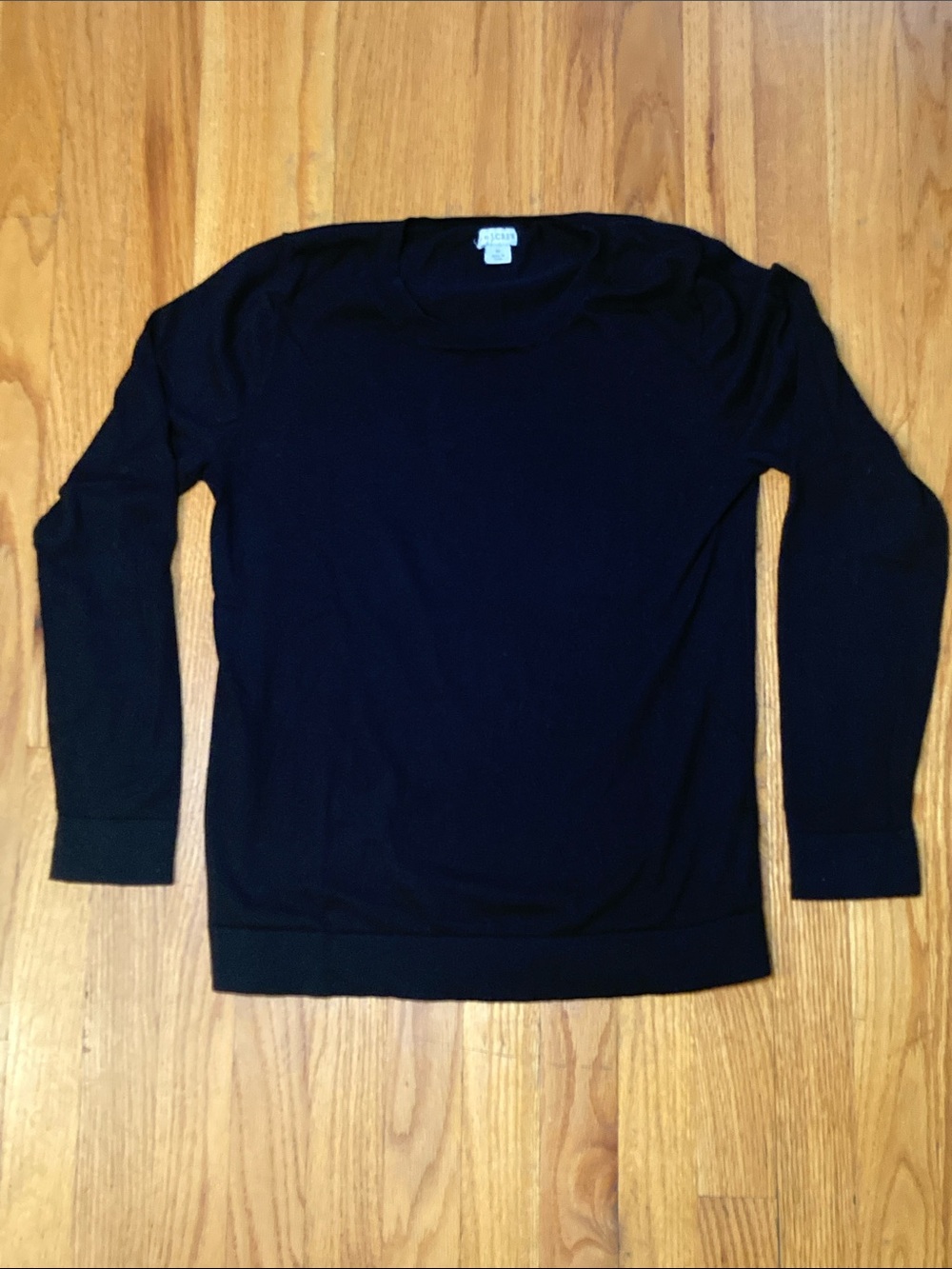 J. Crew Lightweight Black Crewneck 100% Cotton Summer Sweater Women's Size M